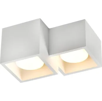 ACA Lighting stropní sádrové svítidlo GENI hranaté bílé 2xGX53 G96022