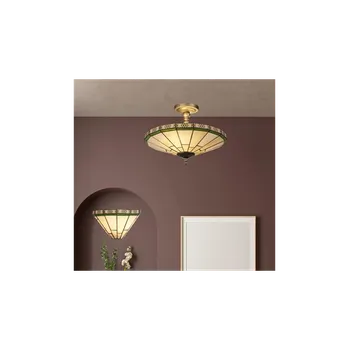 Svítidlo Searchlight 4417-17 Luxusní stropní svítidlo NEW YORK TIFFANY sklo