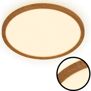 BRILONER Tava Wood LED stropní svítidlo, přímé a nepřímé osvětlení, ploché, imitace dřeva, kruhové 29 cm - BRILO BRILO 7450314