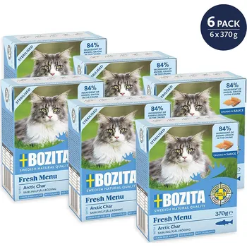 Krmivo pro kočku Bozita kousky v omáčce sterilised siven 6x370 g
