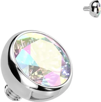 Piercing Šperky4U Náhradní kulička s kamínkem TITAN, závit 1,2 mm, 3mm - TIT1584-03AB