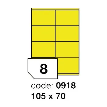 Samolepící etiketa Samolepící etikety Rayfilm Office 105x70 mm 100 archů, matně žlutá, R0121.0918