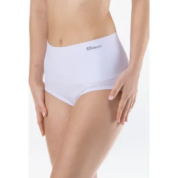 Dámské spodní prádlo GINA dámské kalhotky klasické se zpevněným pasem, širší bok, bezešvé, jednobarevné Eco Bamboo 00052P - bílá - M/L