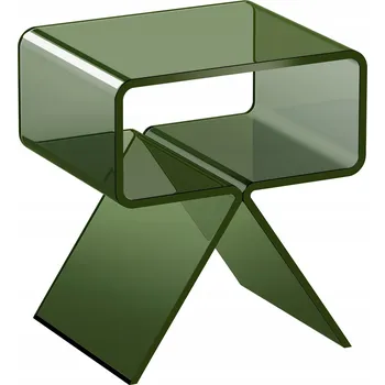 Konferenční stolek VEVOR Noční Stolek 30x39,1x43 CM, smontovaný, se poličkou, zelený akryl