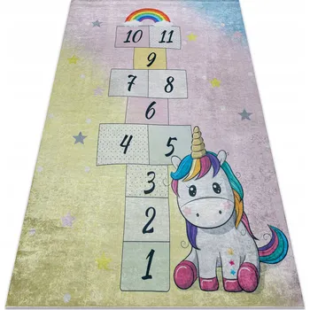 Koberec Koberec Jednorožec pro děti, pratelný, protiskluzový, 120x170 cm