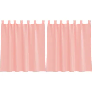 Růžové voálové záclony 140 x 140 cm, 100% polyester, 2 ks