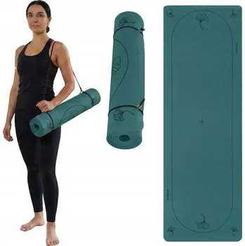 podložka na cvičení Podložka na jógu TREXO EcoGrip 6 mm zelená OS