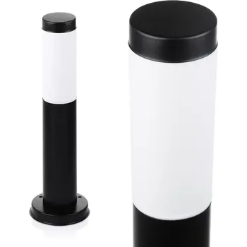 Dekorativní svítidlo Interlook LLR-45CM | Stojací zahradní lampa, kulatý sloupek pro žárovku E27 | Napájení 230V, nerez | Matná černá, 45 cm