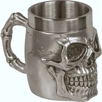 Žertovný předmět Korbel skull - hladký stříbrný (Hrnek lebka - hladký stříbrný)