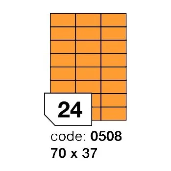 Kancelářské potřeby Samolepící etikety Rayfilm Office 70x37 mm 100 archů, fluo oranžová, R0133.0508A