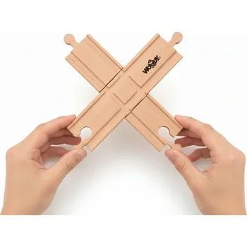 Obraz DŘEVĚNÁ SKRZYŻOWANIE DO KOLEJEK TORY DOPLNĚK K SADĚ 16X16CM DŘEVO