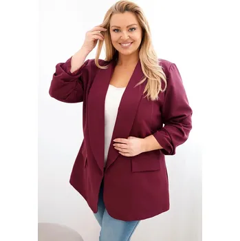 Dámská elegantní bunda Plus Size slivková UNI