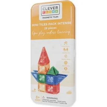 ostatní stavebnice Cleverclixx Magnetické Stavebnice Mini v kovové krabičce (Intense), 28 dílů
