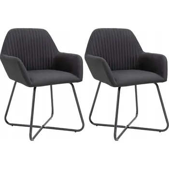 Jídelní židle Sada 2 jídelních židlí, černé, látka a ocel, 61 x 61 x 84 cm