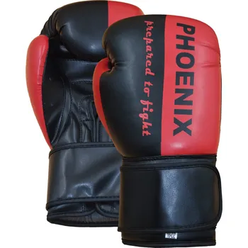 Boxerské rukavice Phoenix BOXERSKÉ RUKAVICE PX "READY TO FIGHT" PU BLACK RED Barva: Černá, Velikost: 10oz