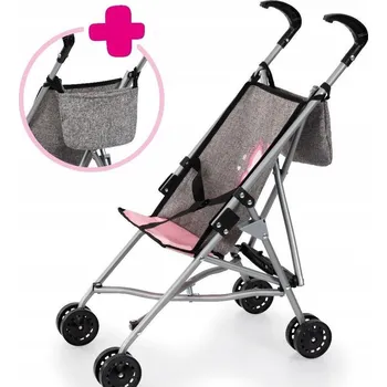 Kočárek pro panenku KOČÁREK PRO PANENKY S TAŠKOU ŠEDÝ