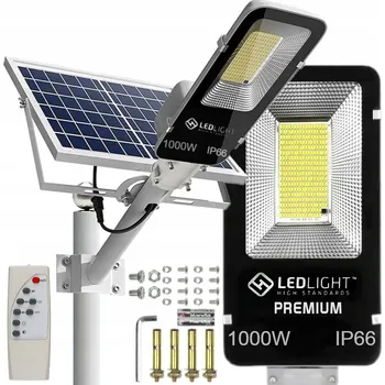 Venkovní osvětlení ZAHRADNÍ ULICE LAMPA SOLÁRNÍ LAMPA NA SLOUPEK VÝKONNÁ 1000W PANEL