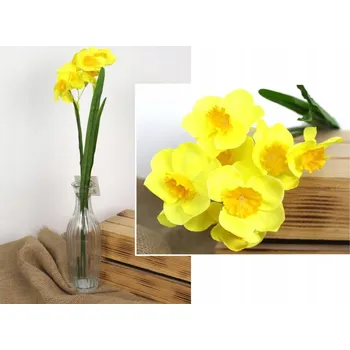 umělá květina Kytice NARCIS výška 50 cm (hlavička 6 cm) ŽLUTÁ WMD-1698A