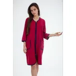 Bavlněný župan na zip Denisa vínový XL