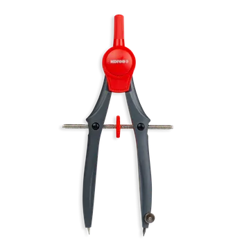 Kružítko Plastové kružítko Kores Cirkos červené/šedé