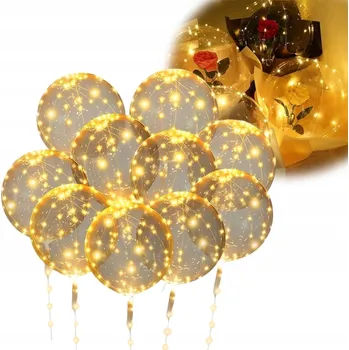 Balónek BALÓNKY PRŮHLEDNÉ SVÍTÍCÍ BALÓNKY NA SVATBA Balónky 10 Ks.