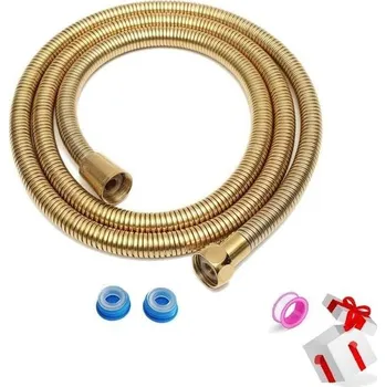 Zlatá sprchová hadice, nerezová ocel, sprcha, prodloužení koupelny, náhradní díl, 2m flexibilní