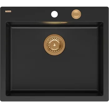 Granitový dřez Jednodřez Quadron MORGAN 110 granit černý