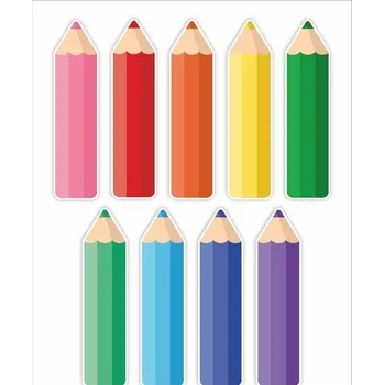 Obraz Školní dekorace ozdoby Velké barevné pastelky 9 ks