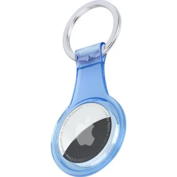 Transparentní obal s klíčenkou pro AirTag - modrý