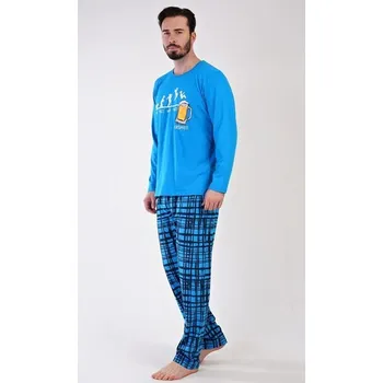 Pánské pyžamo Dlouhé tyrkysové pánské pyžamo Filip