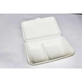 Jednorázové nádobí Menu box BIO 2-dílný z cukrové třtiny - 50ks