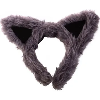 Karnevalový doplněk Uši na vlka - tmavě šedé