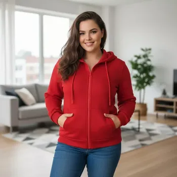 Dámská mikina Dámská červená mikina Benter 55074 XL-4XL