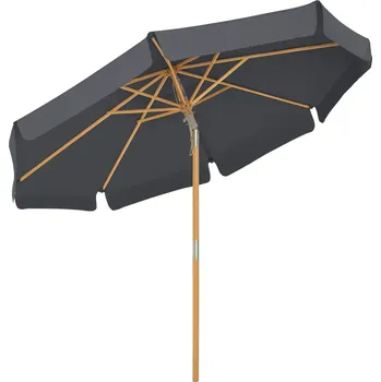 Slunečník SONGMICS Slunečník s dřevěnými žebry a tyčí 300 cm, šedý