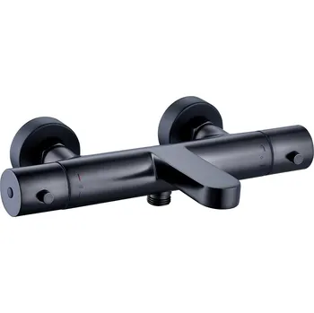 Vodovodní baterie CERANO - Vanová nástěnná baterie - termostatická - Tondo - černá matná