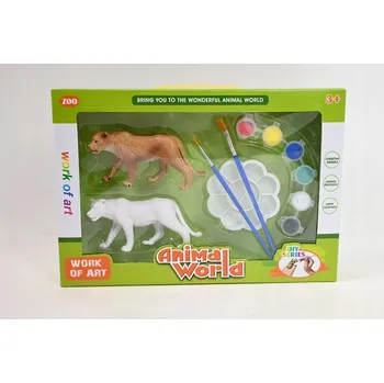 Figurka DIVOKÁ ZVÍŘATA figurky k malování + BARVY