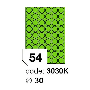 Kancelářské potřeby Samolepící etikety Rayfilm Office průměr 30 mm 100 archů, fluo zelená, R0130.3030K