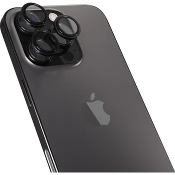 Mobilní telefon Ochranné sklo na objektiv Epico hliníkové ochranné sklo na čočky fotoaparátu pro iPhone 16 Pro/16 Pro Max - černá