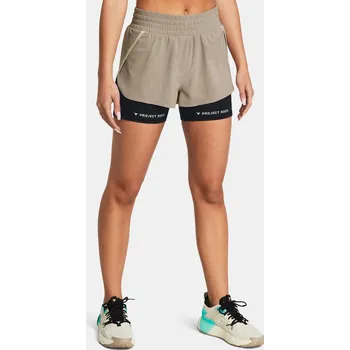 Dámské kraťasy Světle hnědé dámské sportovní kraťasy Under Armour Pjt Rck Flex Short Under Armour hnědá | krémová 2809598