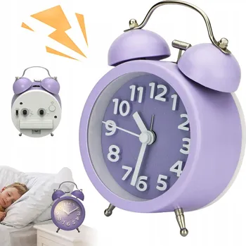 Obraz BUDÍK RETRO KLASICKÝ S LED DISPLEJEM, HLASITÝ ALARM, FIALOVÝ