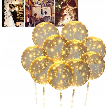 Balónek SVÍTÍCÍ PRŮHLEDNÝ BALÓNEK s LED světýlky na tyčce, pouť