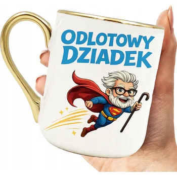 HRNEK PRO DĚDEČKA ELEGANTNÍ SKVĚLÝ DĚDEK ZLATÝ LEM A UCHO