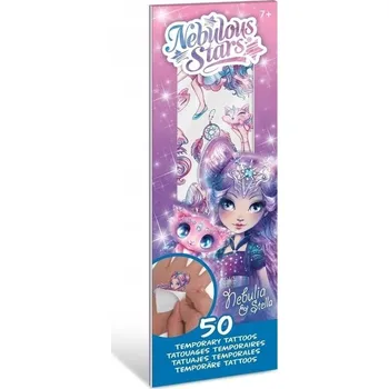 Odstranitelné tetování Smyvatelné tetování pro děti 7+ LESKLÉ 50 ks Nebulia Nebulous Stars