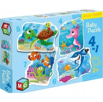 Puzzle Puzzle Multihra 4 dílky Dětské Puzzle 4v1 Podvodní