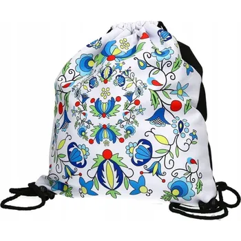 SPORTOVNÍ TAŠKA BATOH FOLK - KAŠUBSKÝ VZOR - BÍLÁ