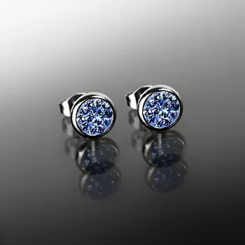 Náušnice Ocelové náušnice vykládané modrými krystaly č. 1439