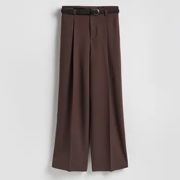 Dámské kalhoty Reserved - Kalhoty s páskem - hnědá - 506HV-88X - 506HV-88X-XXL