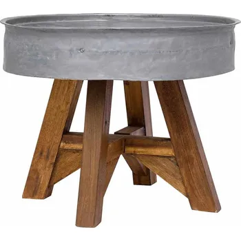 Obývací pokoj vidaXL Konferenční stolek směs recyklovaného dřeva 60 x 45 cm [244820] Barva: Stříbrná