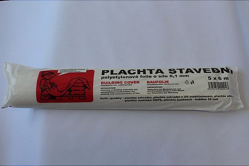 PE stavební plachta - 5 x 3 m x 100 µm