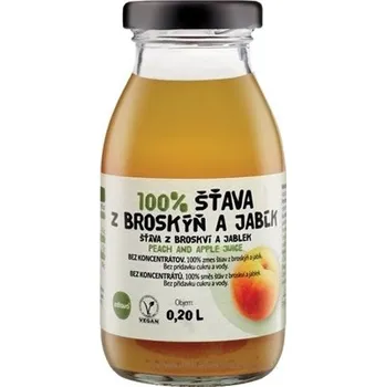ZDRAVO ORGANIC zdravě 100% ŠŤÁVA Z BROSKYNÍ A JABULEK 200 ml